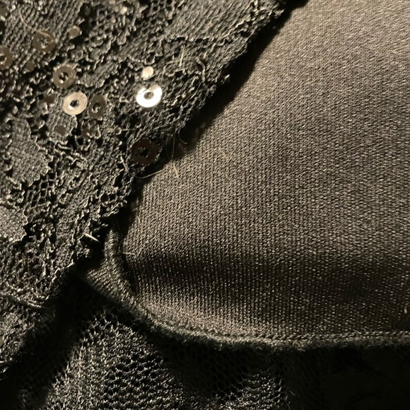 Tiana. Black lace and sequins dress with slip. - Picture 1 of 3